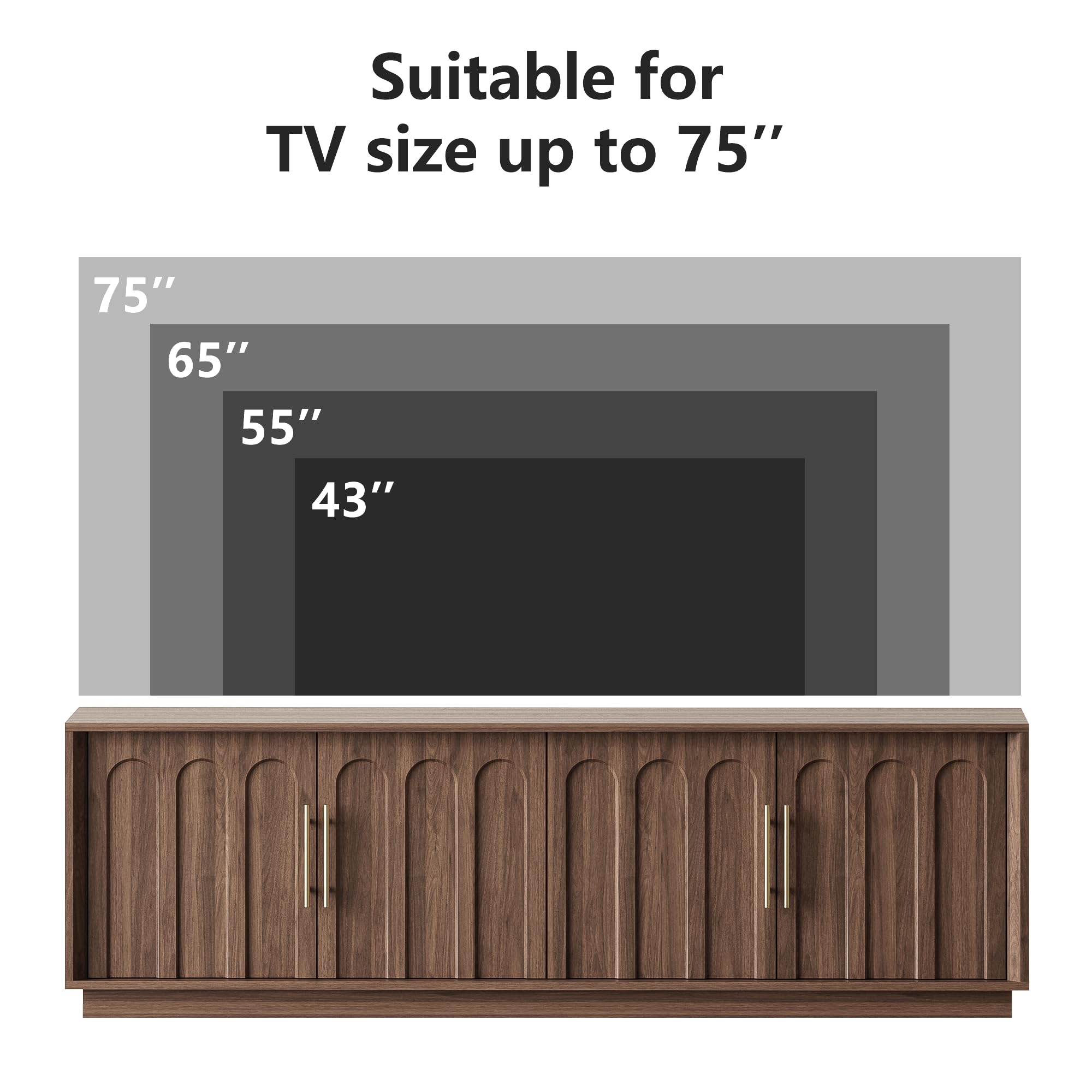 Mid-Century Modern TV Stand, 67" Entertainment Center