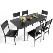 7-Piece Extendable Dining Table Set with 6 Padded Chairs