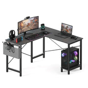 L-Shaped Corner Desk with Storage, 50 Inch
