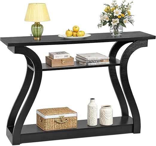 3-Tier Console Table with Curved Legs