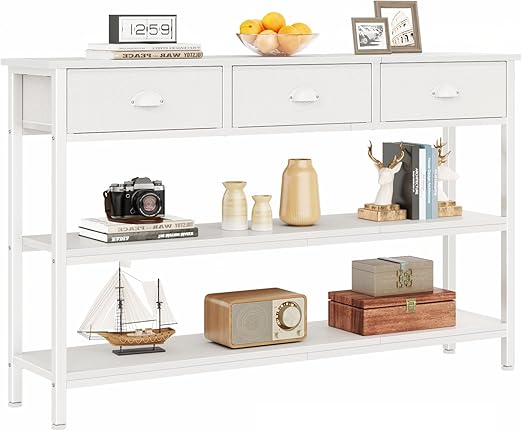 47" Console Table with 3 Drawers & Storage Shelves