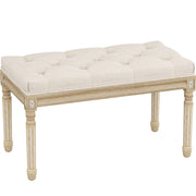 Beige Tufted Upholstered Bench