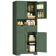 Kitchen Pantry Storage Cabinet with Drawers & Adjustable Shelves