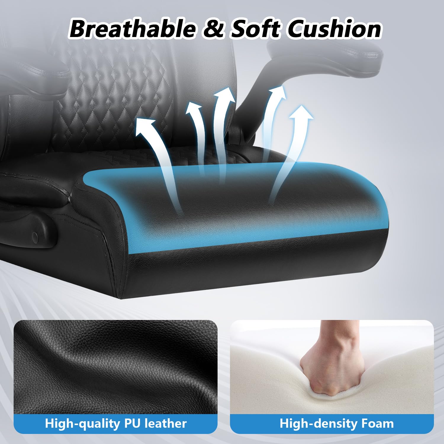 Big & Tall High Back Office Chair with Flip-Up Armrests & Lumbar Support