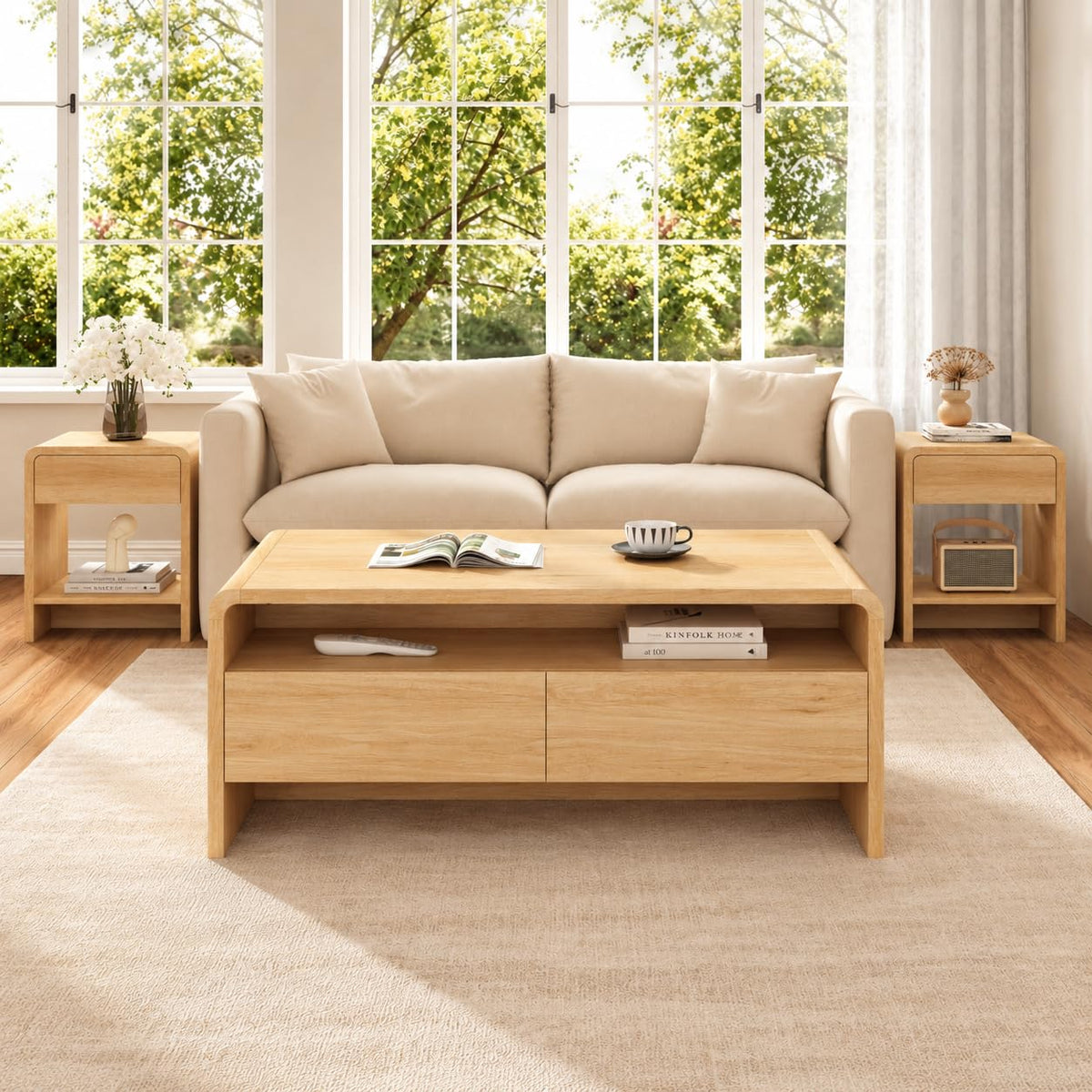 3-Piece Coffee Table Set with Drawers