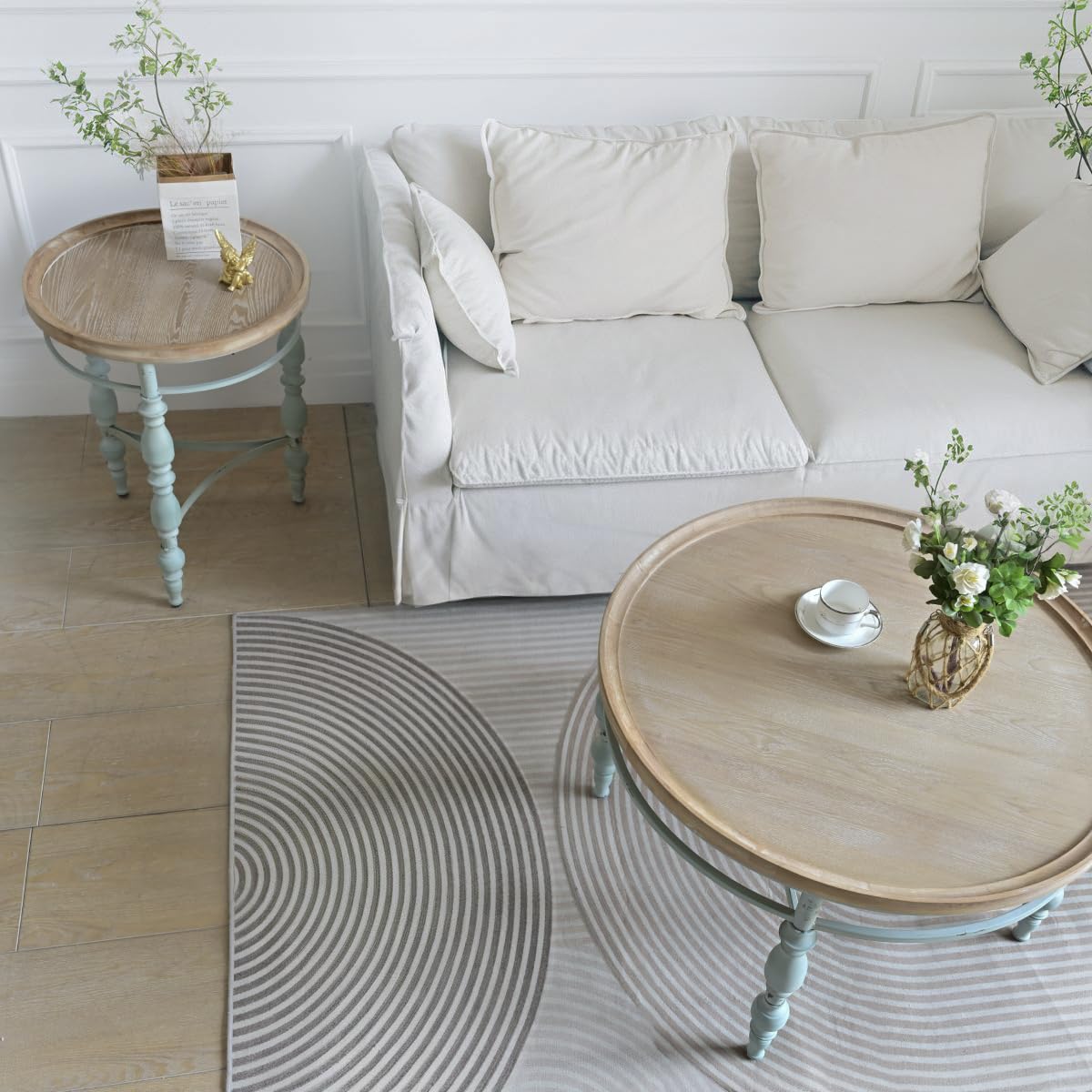 Round Wood End Table