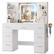 43" Makeup Vanity Desk with Smart LED Mirror & Charging Station