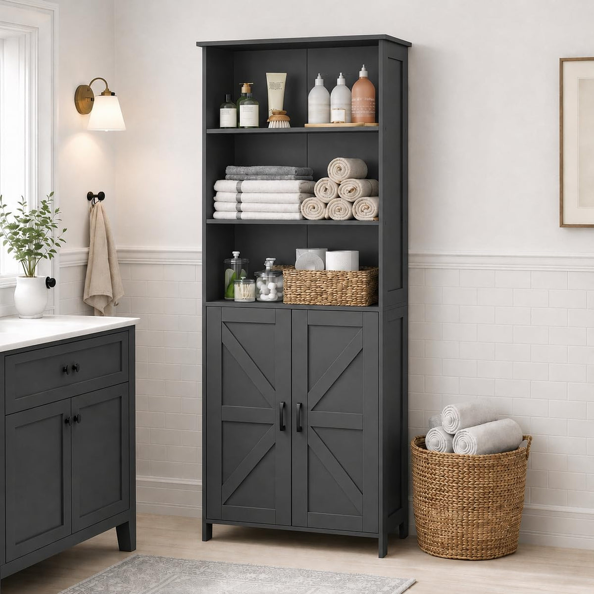 Tall Bathroom Storage Cabinet