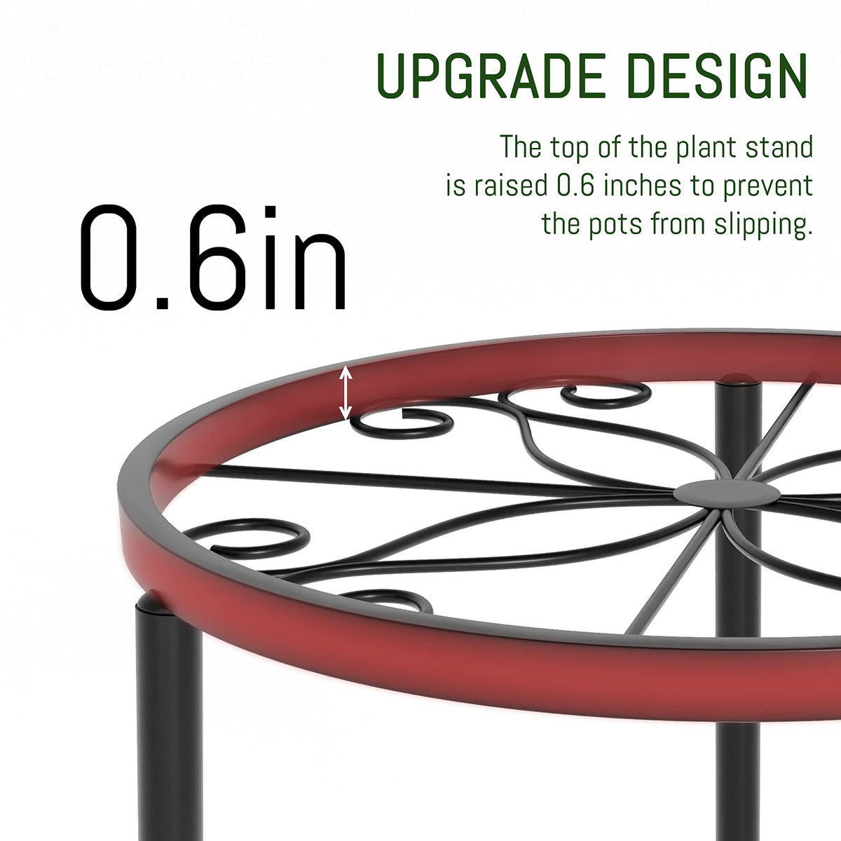 Linpla 5-Pack Decent Metal Plant Stand Indoor Outdoor Low Plant Shelf