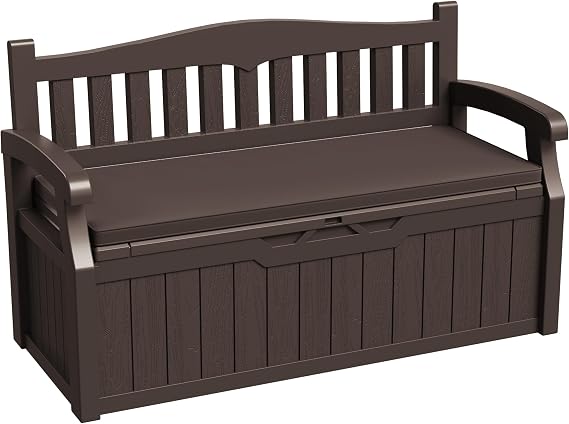 80 Gallon Outdoor Storage Bench with Armrest