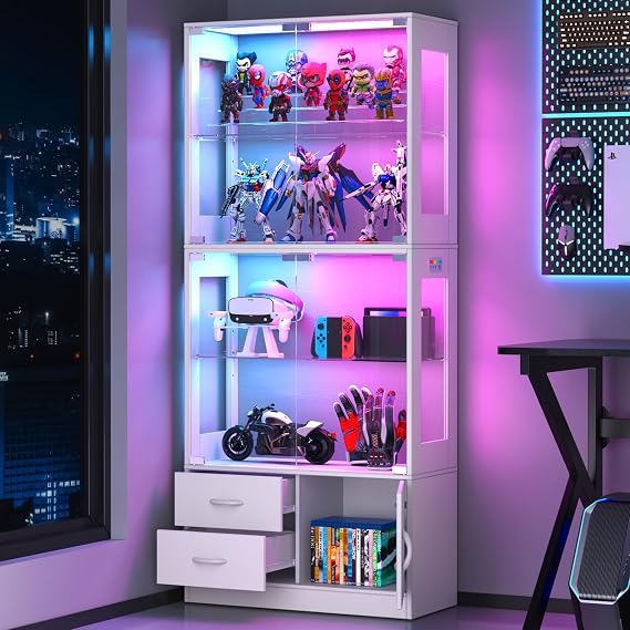 RGB Glass Display Cabinet with Storage