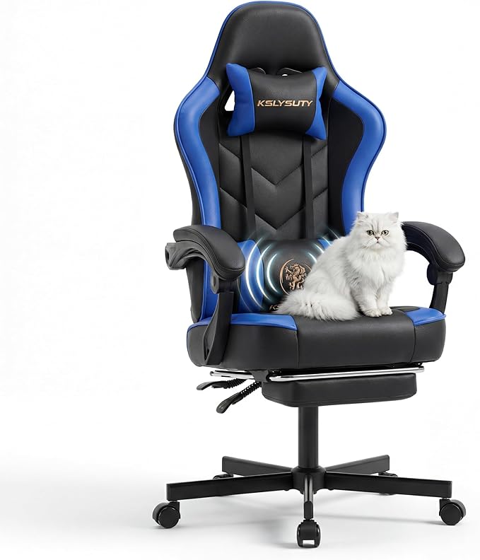 Ergonomic Gaming Chair with Footrest & Lumbar Support