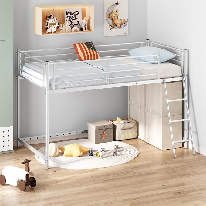 Twin Metal Low Loft Bed