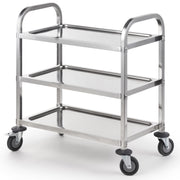 3-Tier Stainless Steel Utility Cart with Locking Casters