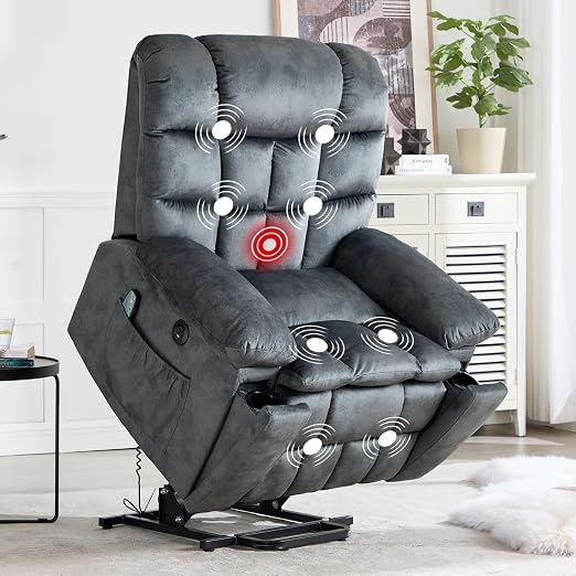 Power Lift Recliner Chair with Massage & Heat