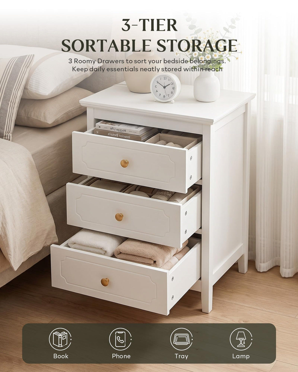3 Drawers Night Stand
