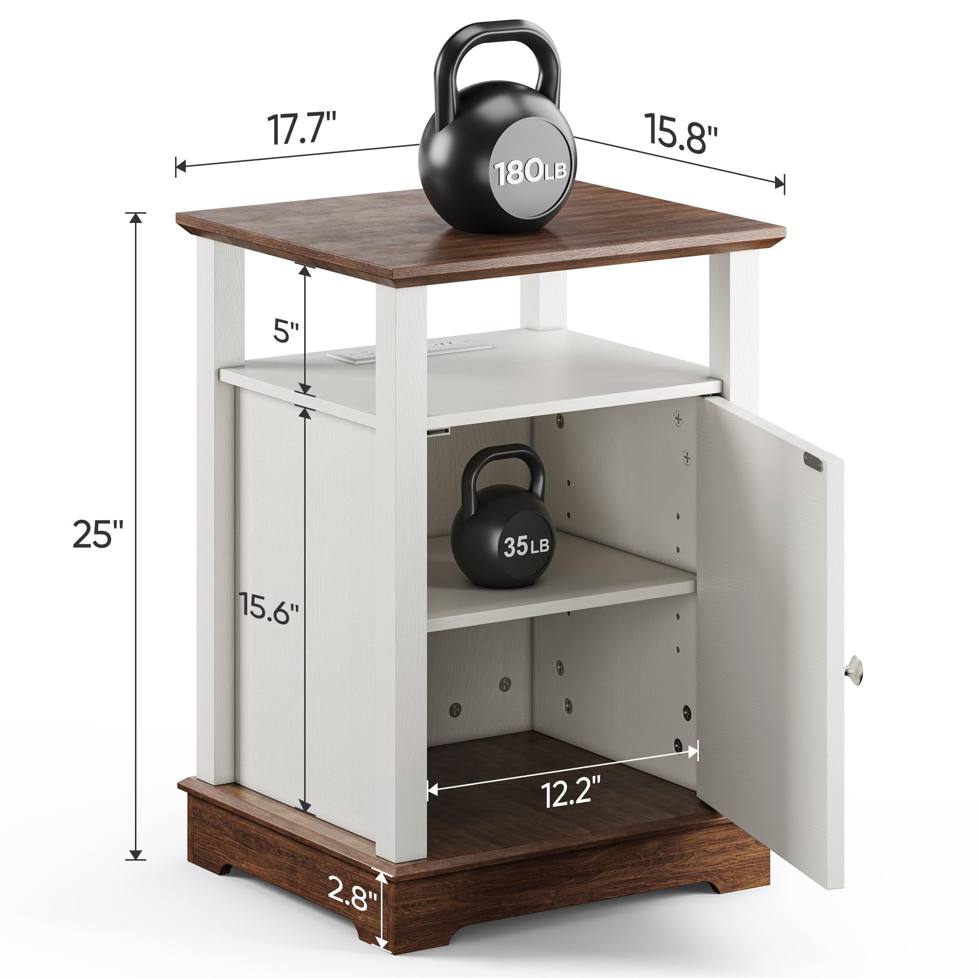 3-Piece Farmhouse Coffee Table Set with Lift-Top & Charging End Tables