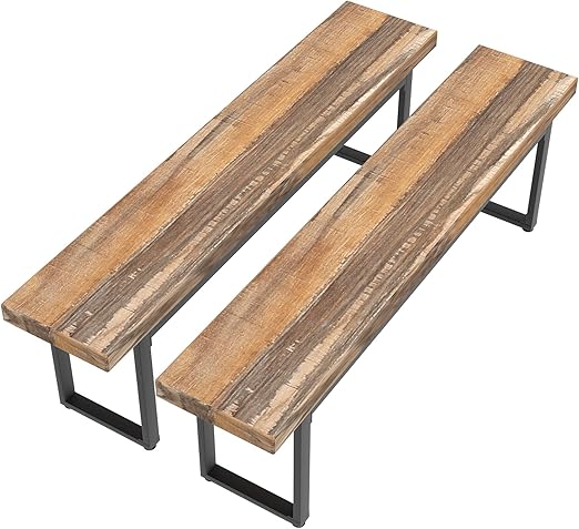 Dining Bench Set of 2, Farmhouse Kitchen & Shoe Bench
