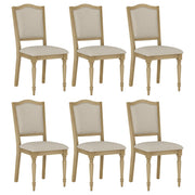 Farmhouse Dining Chairs Set of 6 with Cross-Back & Upholstered Seat