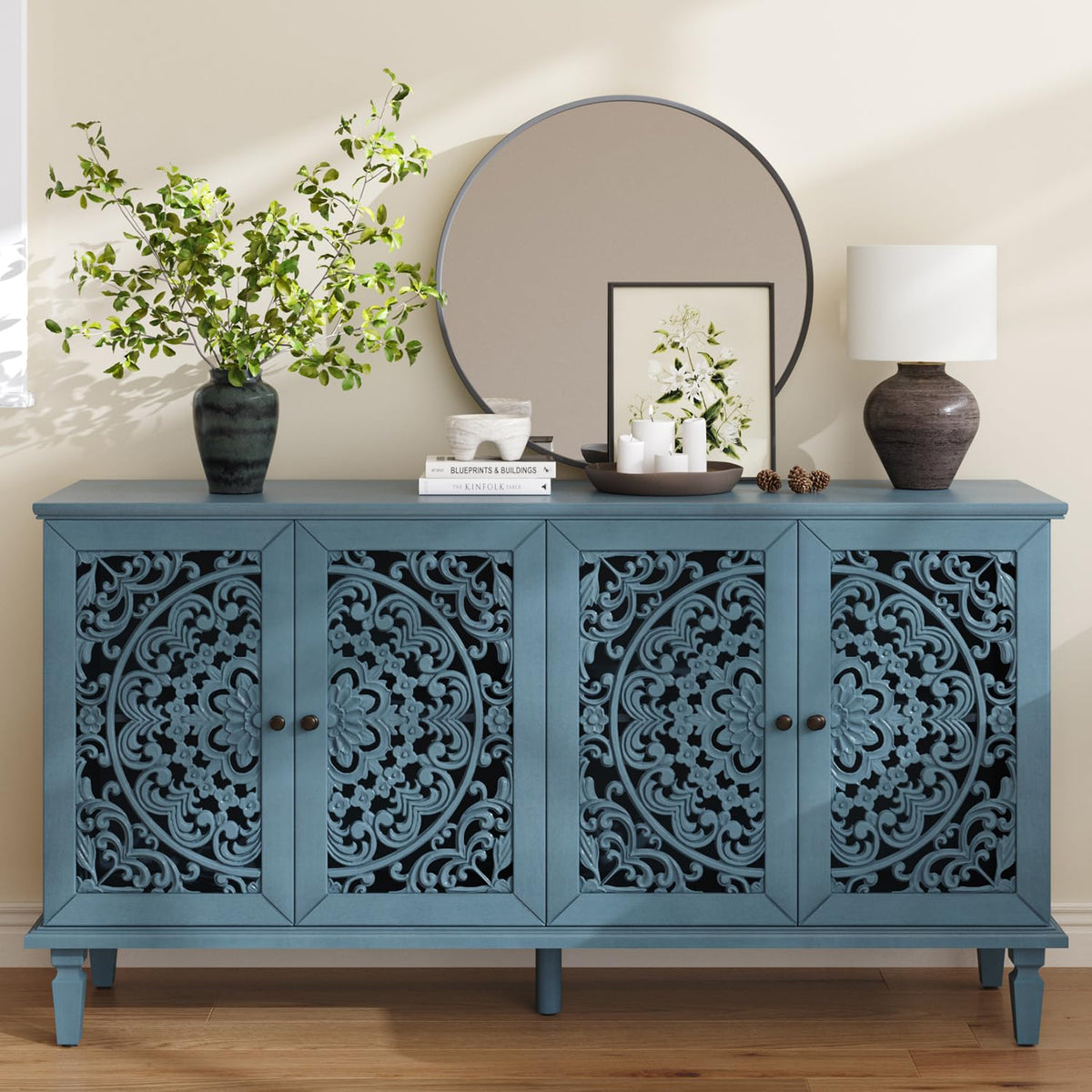 Carved 4-Door Sideboard