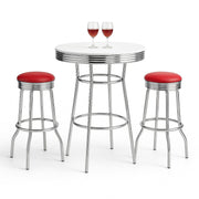 Retro 3-Piece Pub Bar Set with Swivel Stools