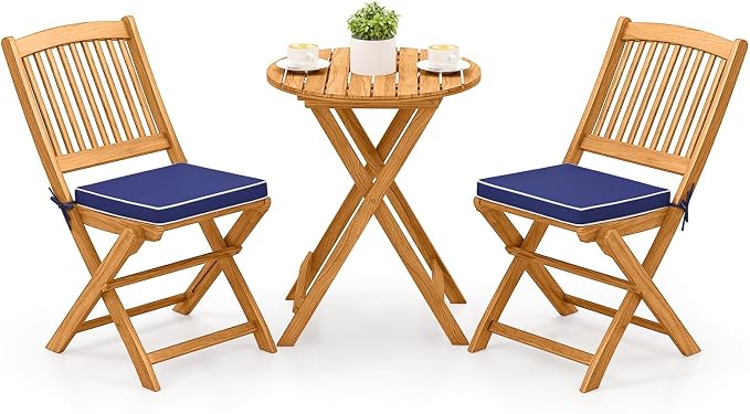 Folding Acacia Wood Bistro Set