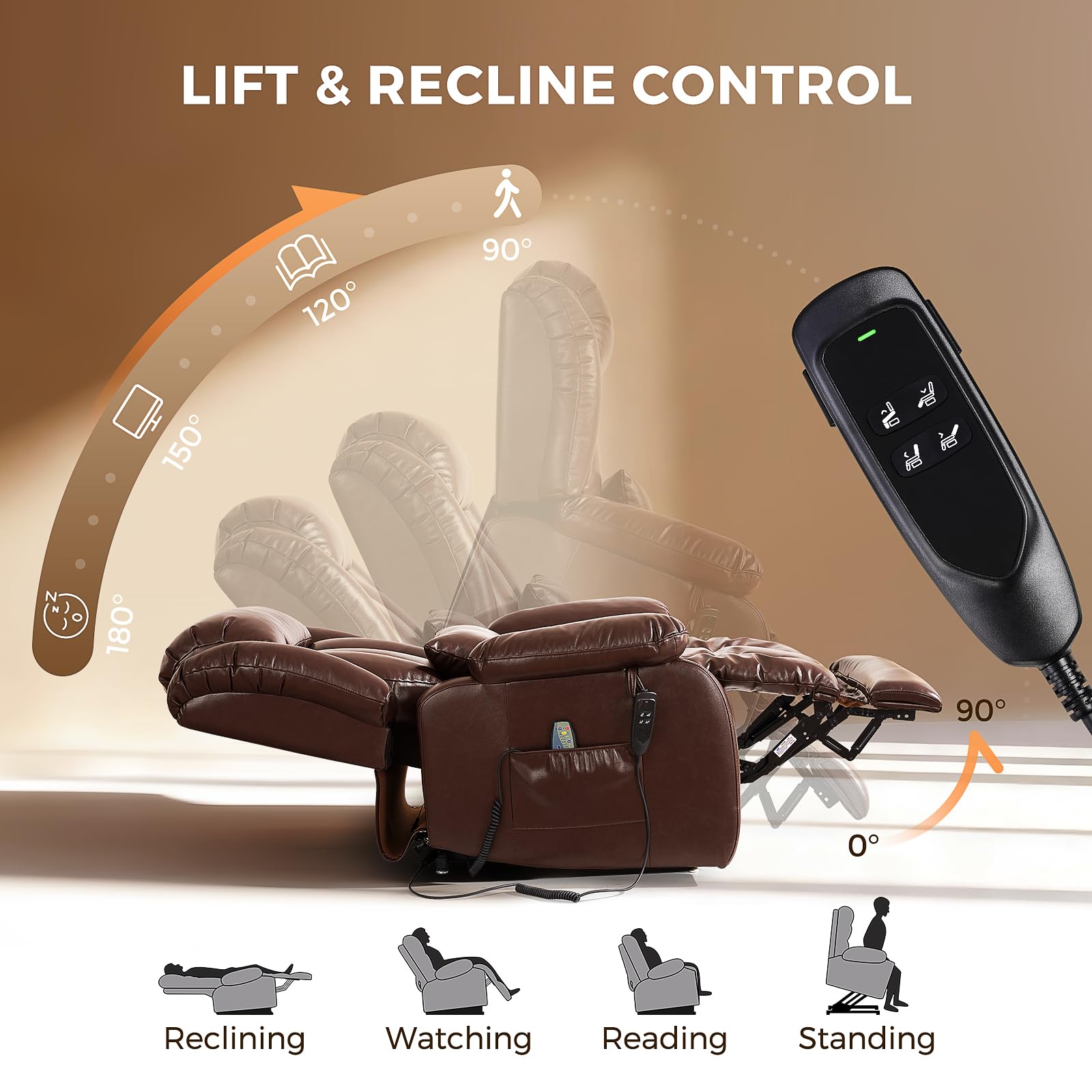 Power Lift Recliner Chair with Massage & Heat