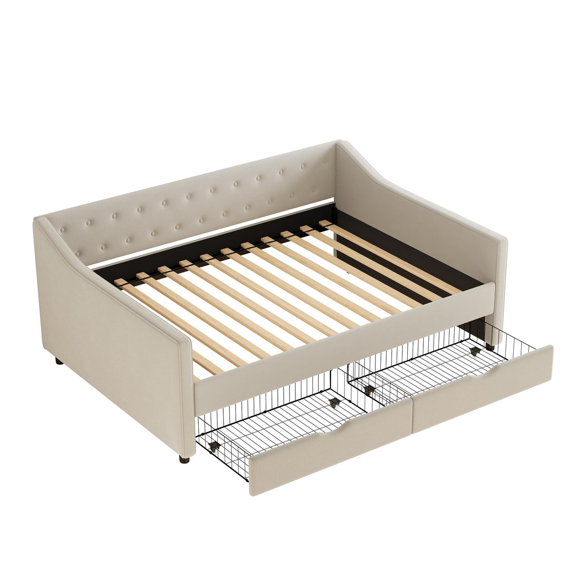 FAVSH Upholstered Full Size Daybed with Drawers