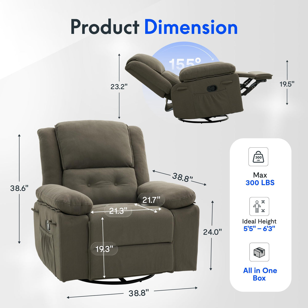Swivel Rocker Massage Recliner
