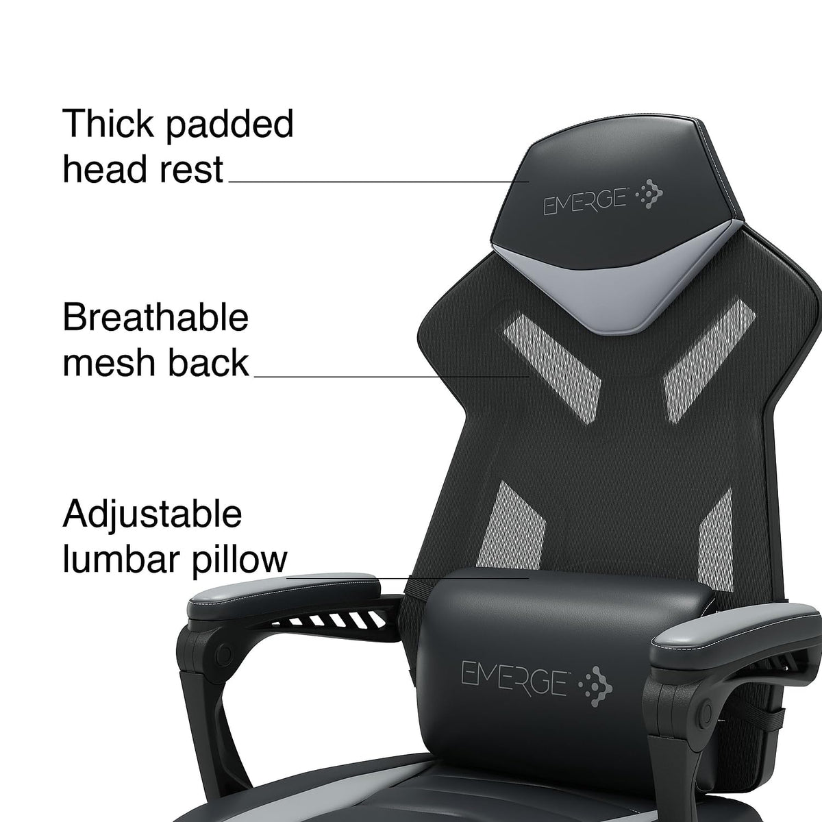 Black & Gray Reclining Gaming Chair