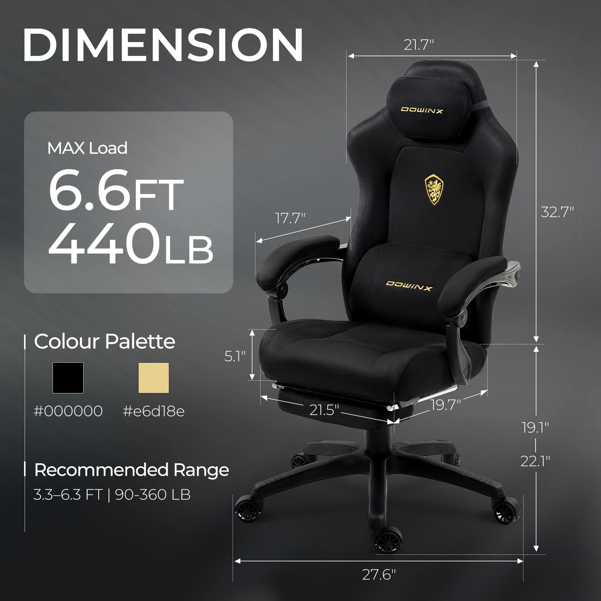 Ergonomic Gaming Chair with Footrest & Pocket Spring Cushion
