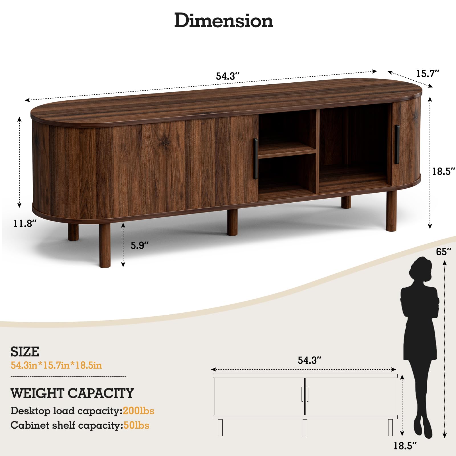 Mid-Century TV Stand with Storage
