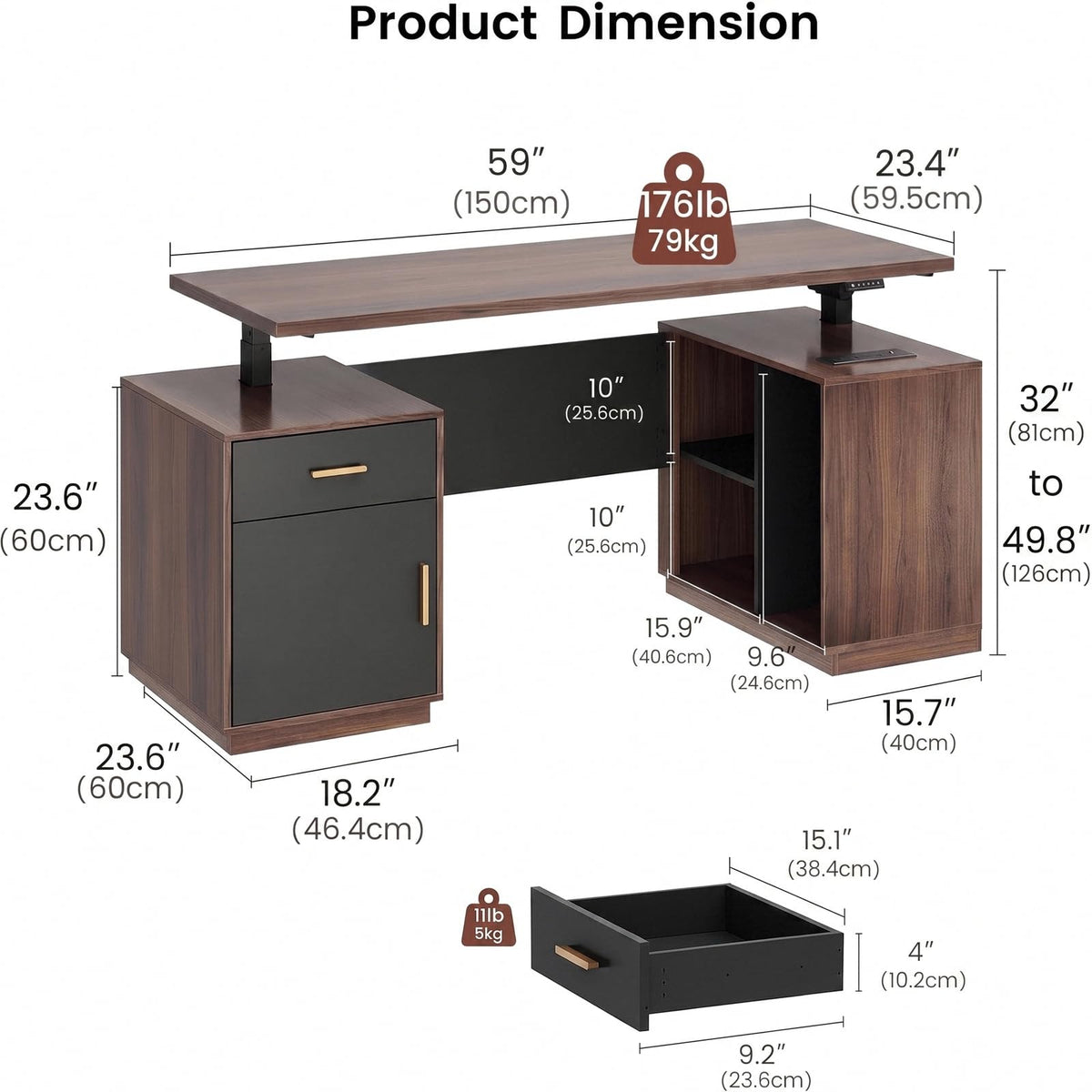 Electric Standing Desk with Storage