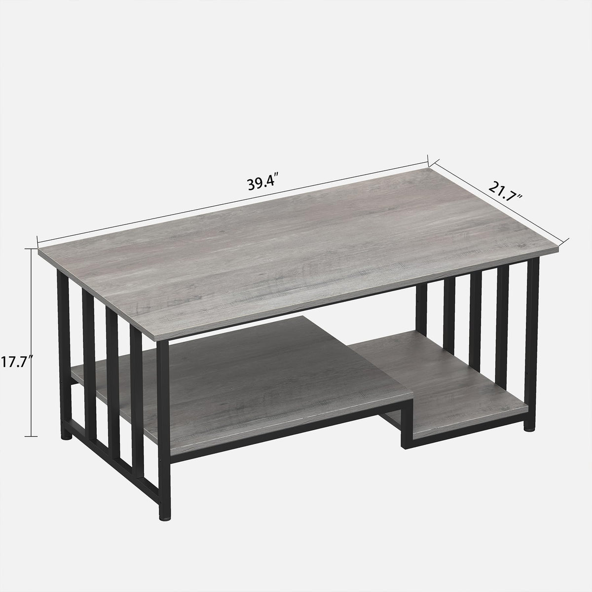 Gray 2-Tier Coffee Table