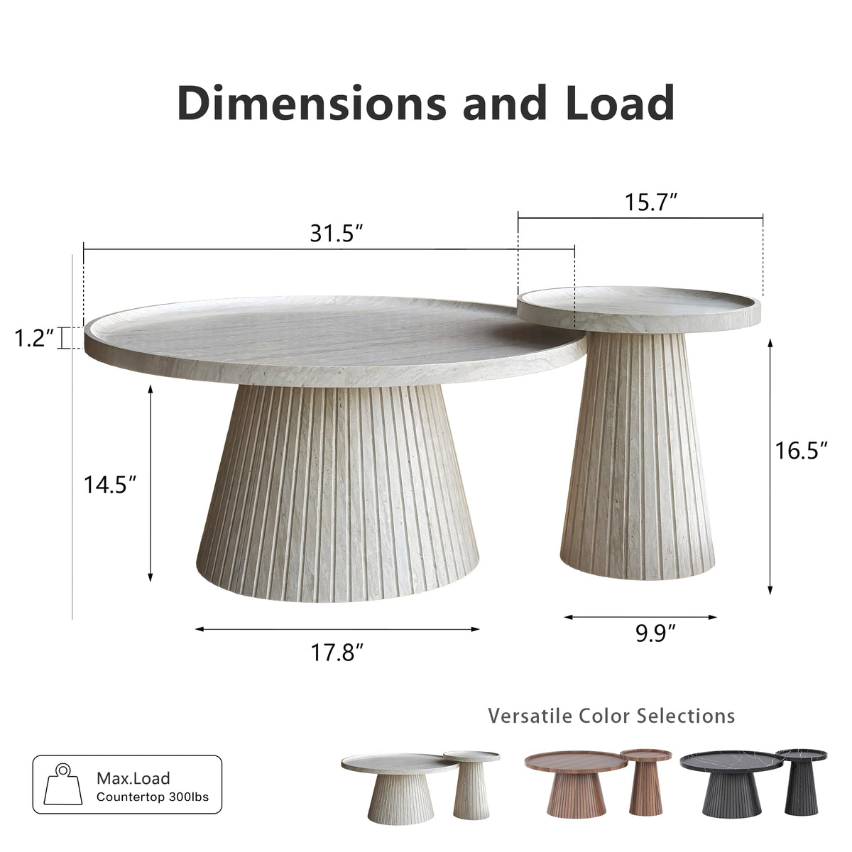 Faux Stone Nesting Coffee Tables