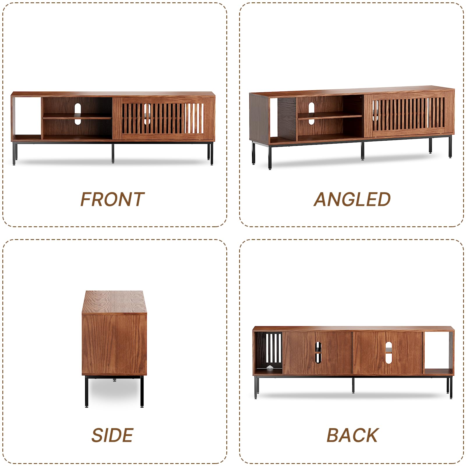 65" TV Stand with Sliding Barn Doors & Adjustable Shelves