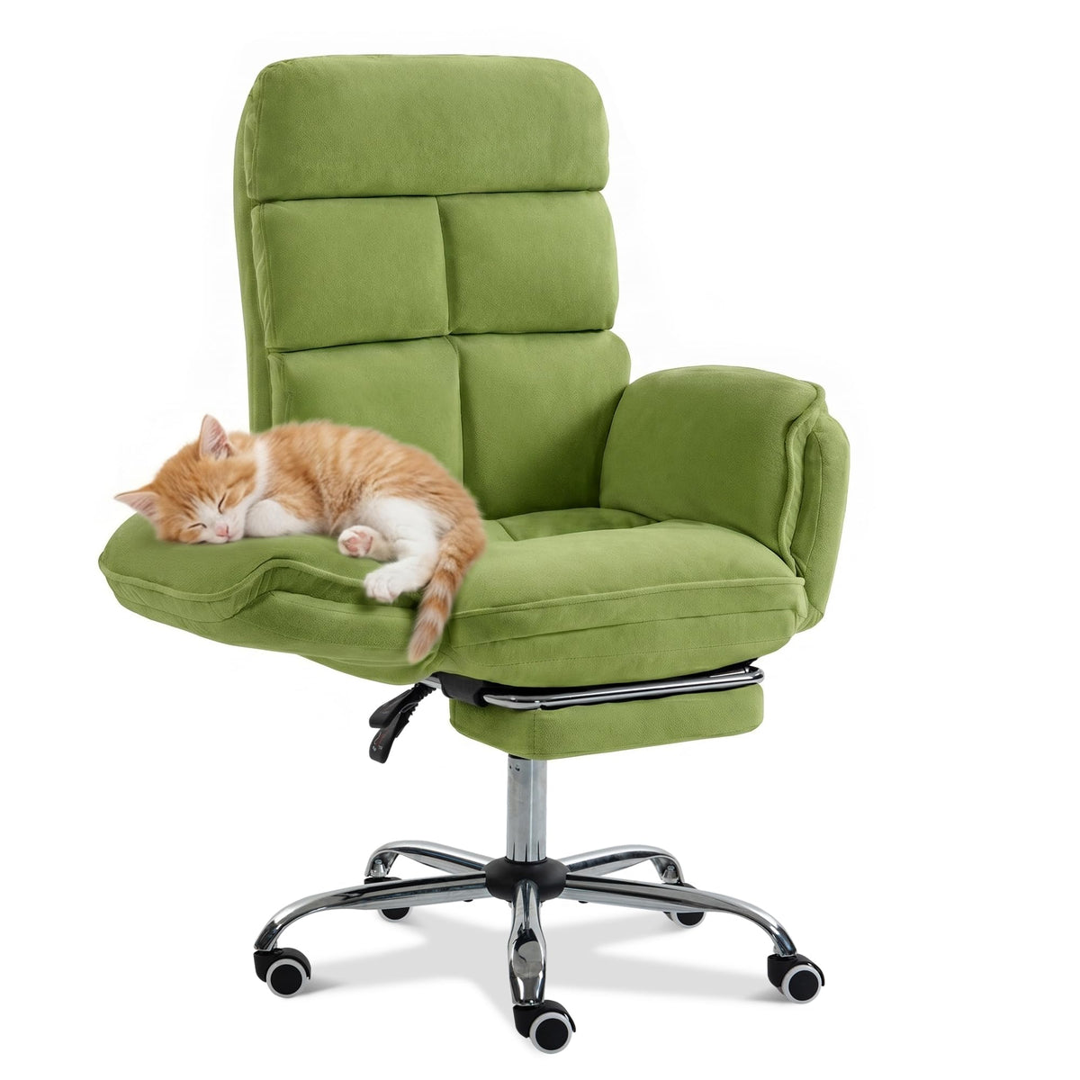 Big and Tall Office Chair with 90-180° Flip Armrests, 400lbs Ergonomic Computer Gaming Chair for Cross Legged Sitting, 155° Recline & Foot Rest - Wide Desk Task Chair for Home Office, Vanity, Study