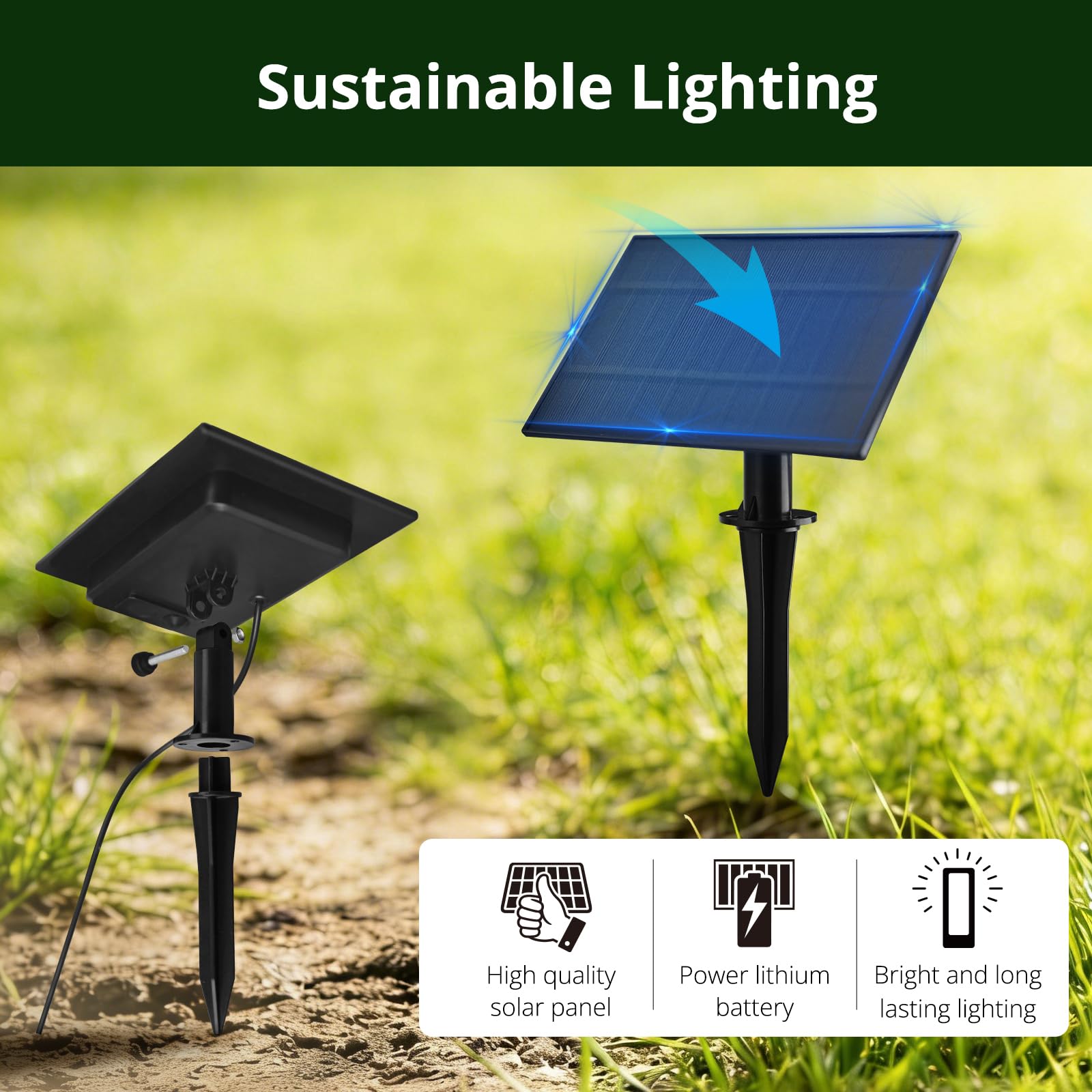 Solar Pathway Lights Outdoor Garden Lights Bright Solar Lights Waterproof for Backyard Patio Walkway Landscape