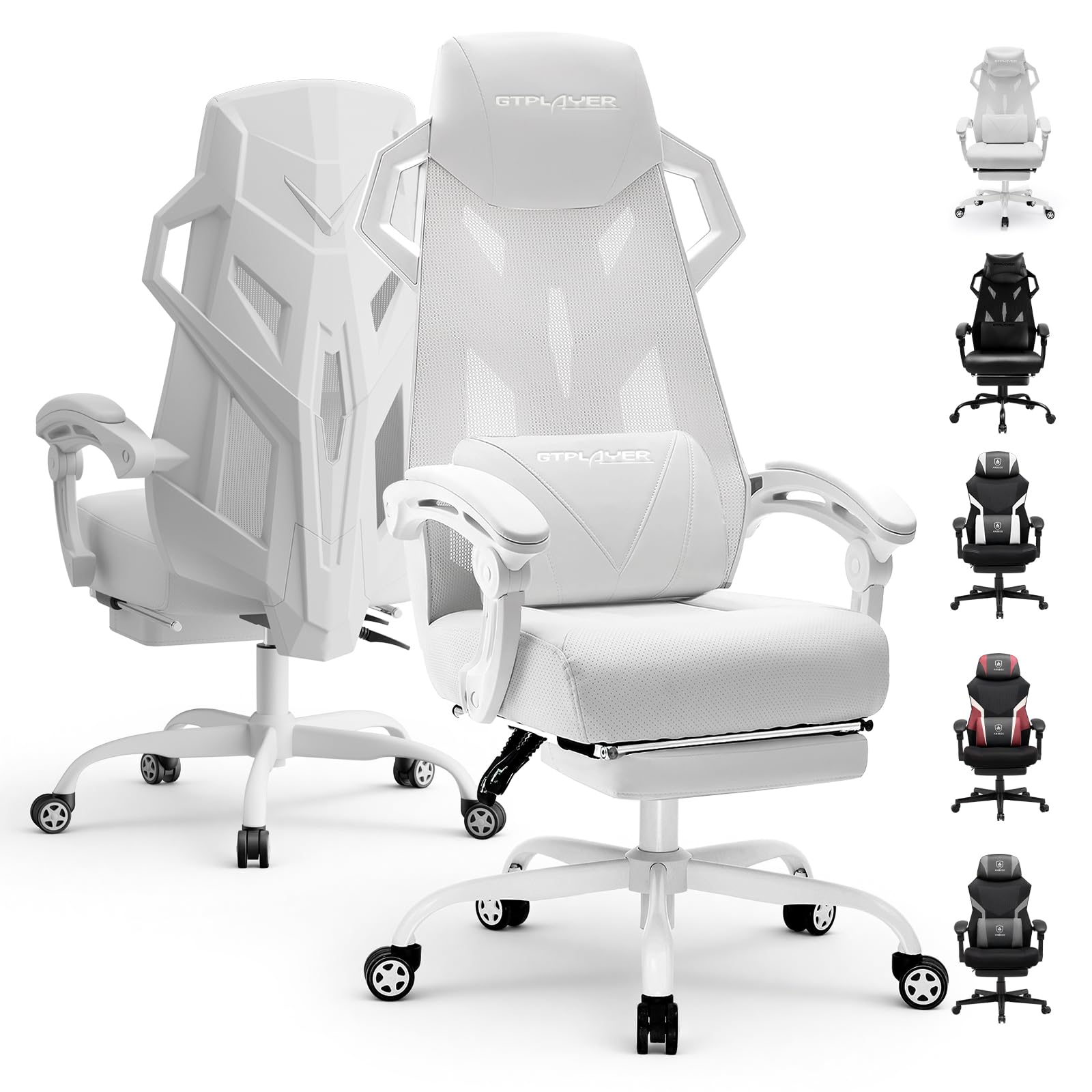 Ergonomic Mesh Gaming Chair with Footrest