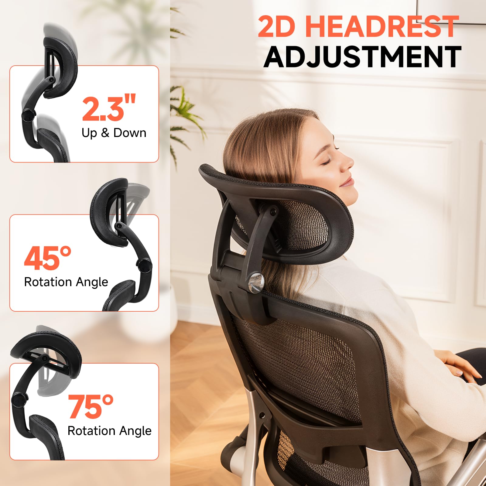 Ergonomic Mesh Office Chair with Flip-Up Arms & Lumbar Support