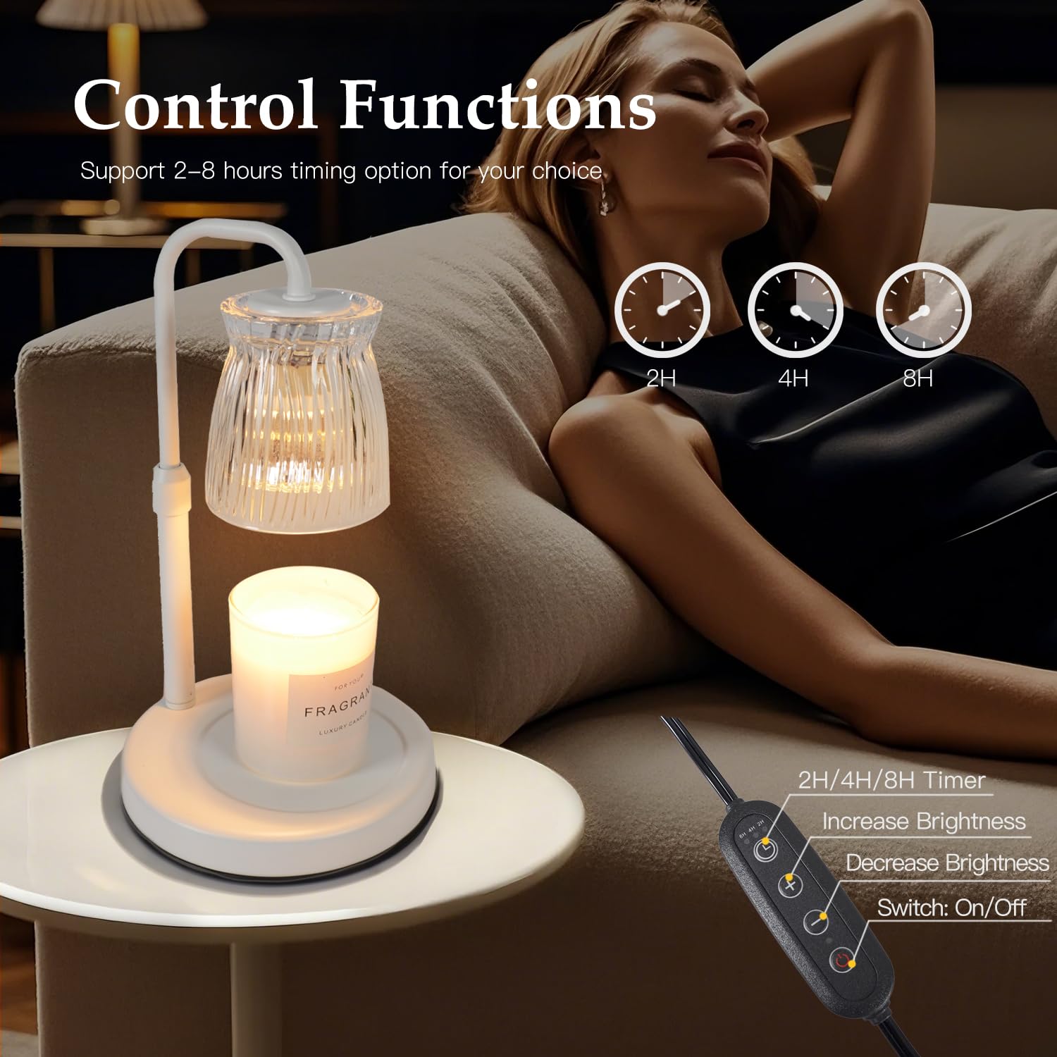 Candle Warmer Lamp with Timer & Dimmer