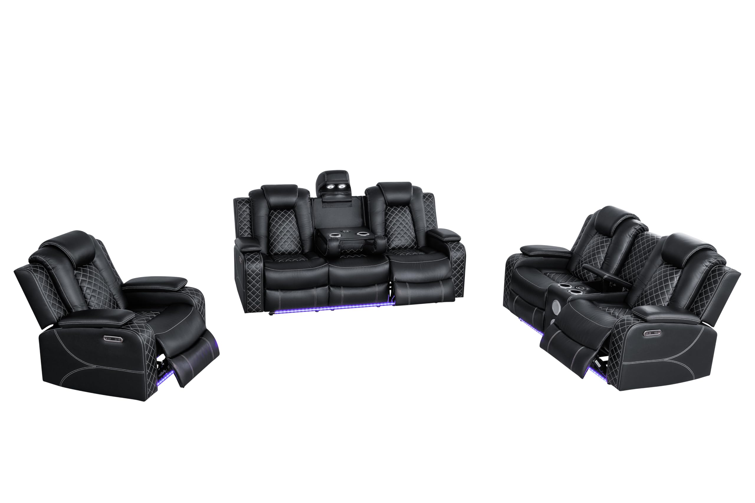 Power Recliner Sofa Set – 3-Piece