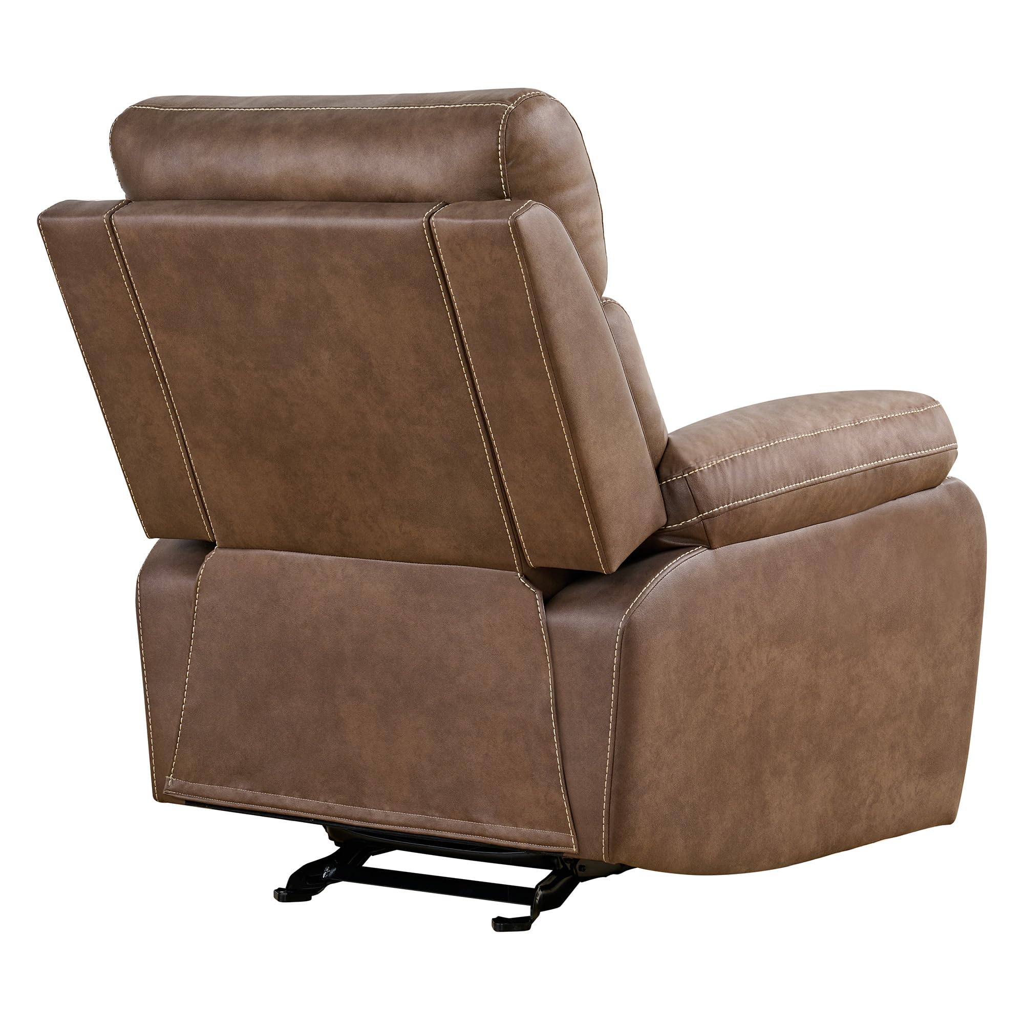Faux Leather Recliner Chair with Rocker & Overstuffed Arms