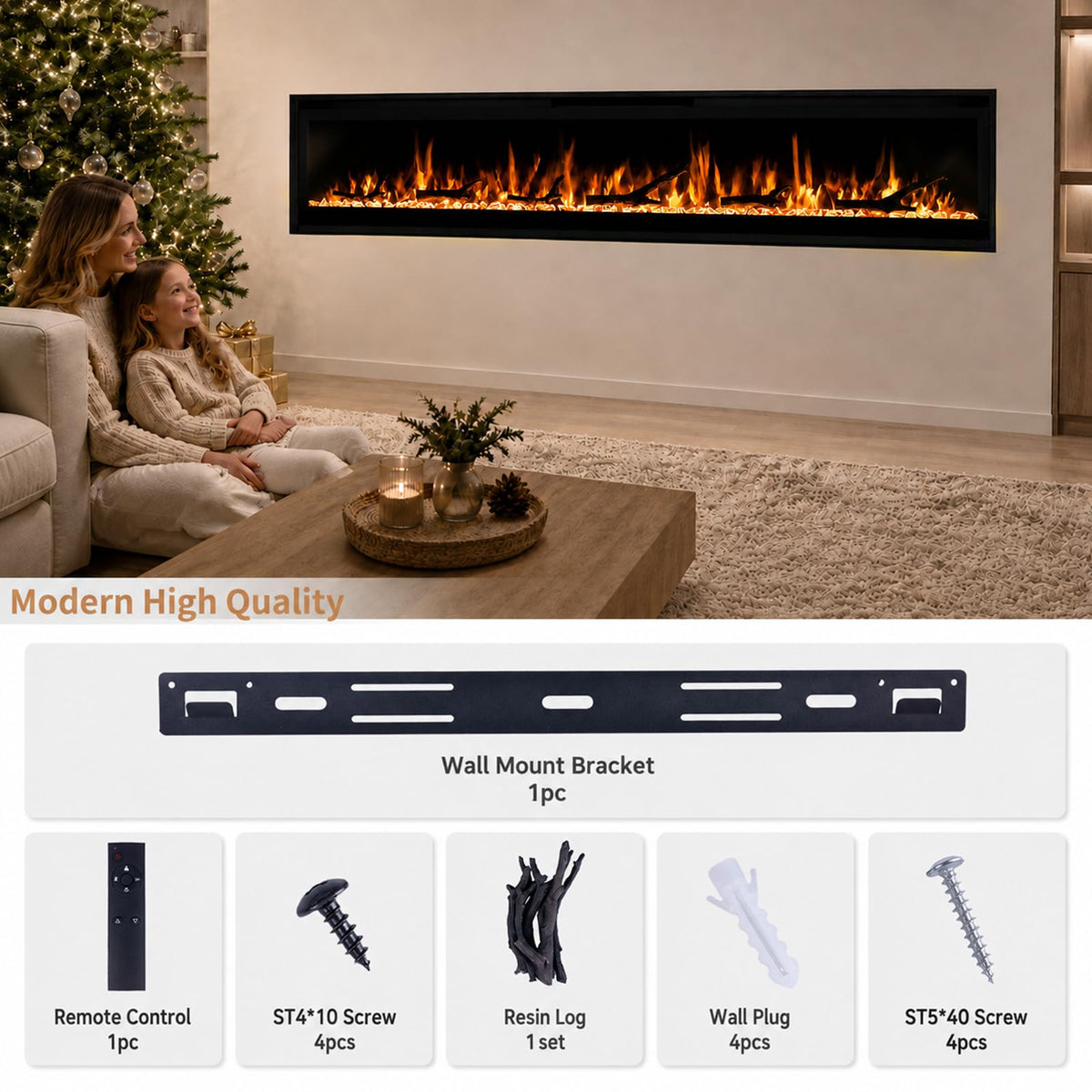 Wall-Mounted Electric Fireplace