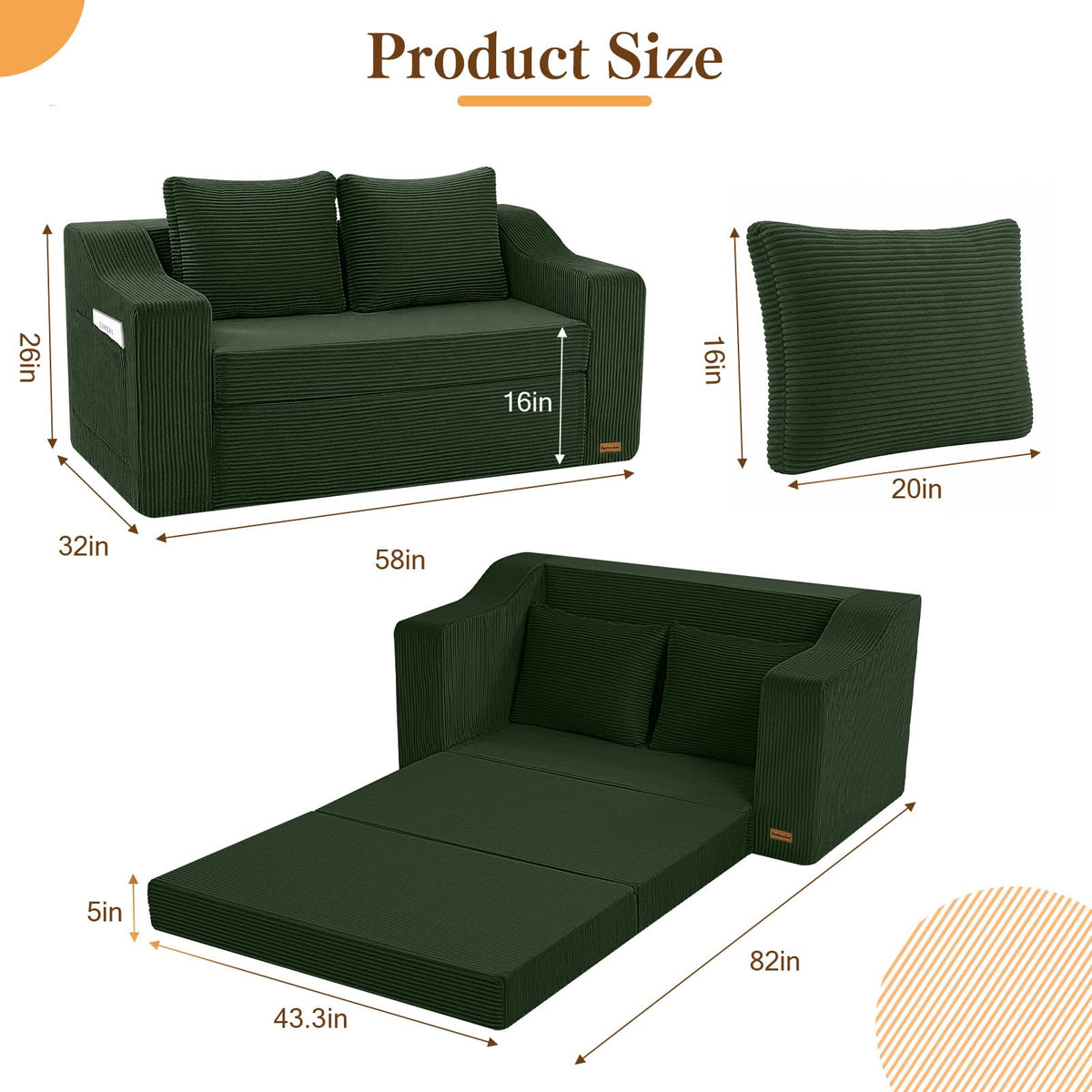 Corduroy Loveseat Sofa Bed