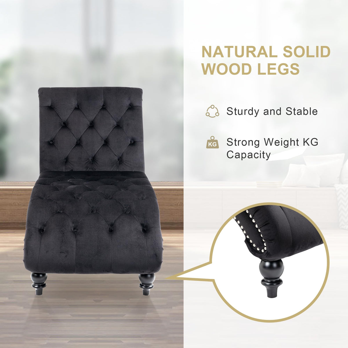 Black Velvet Chaise Lounge