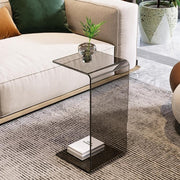 Smoke Gray Acrylic C-Shaped Side Table