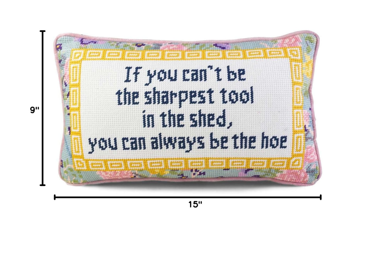 FURBISH Sharpest Tool Needlepoint Pillow, 9" x 15"