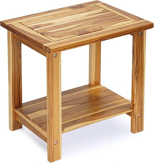 Acacia Wood 2-Tier Side Table