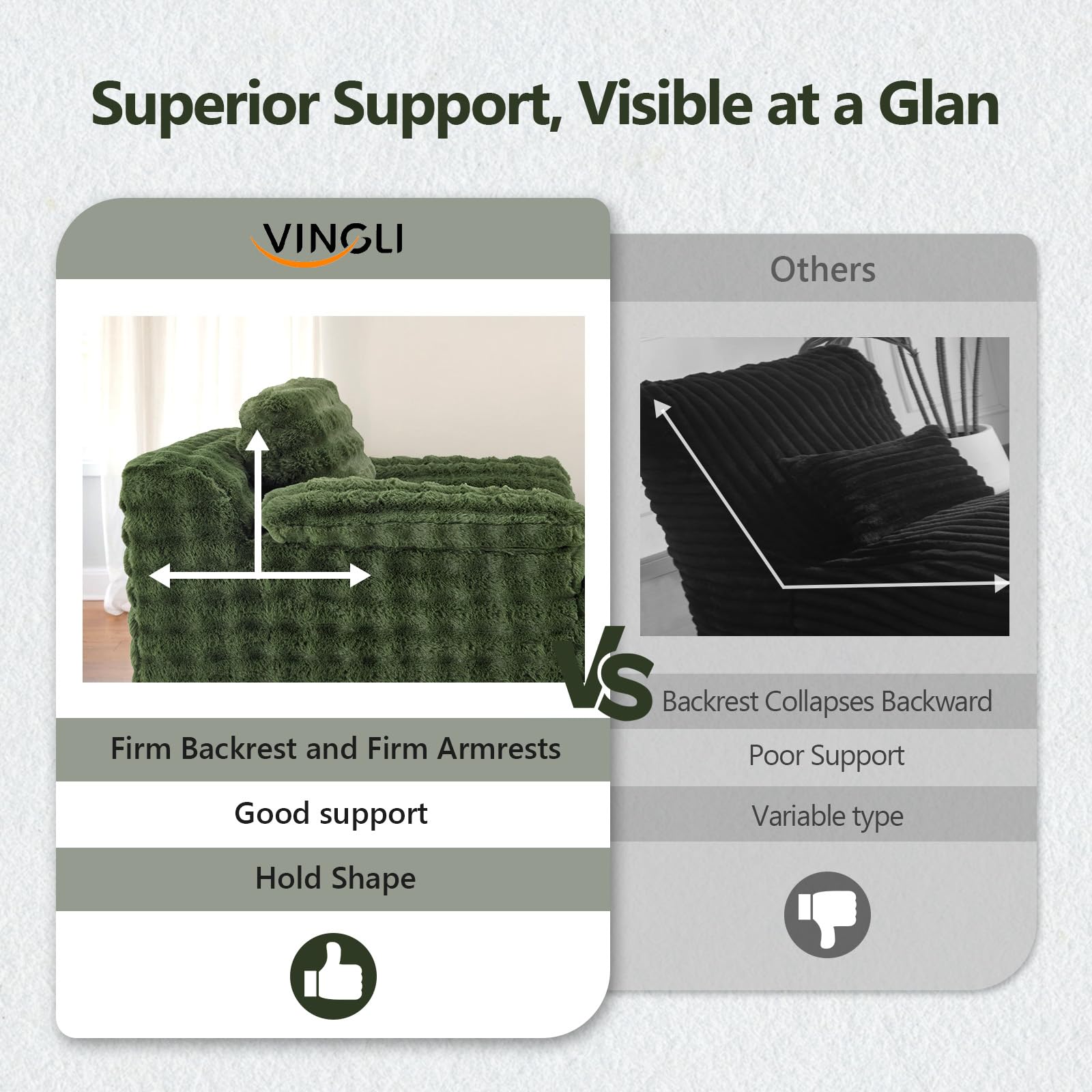 VINGLI Boneless Chaise Lounge Chair Indoor, 55.5" Deep Seat Sleeper Sofa Bed Upholstered Bubble Fleece Fabric Couches for Living Room, Bedroom, Play Room, No Assembly Required